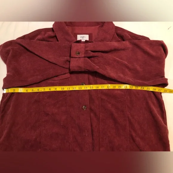 Rue+ burgundy corduroy shacket, 2X - Picture 4 of 10